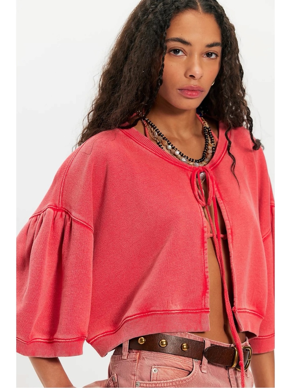 Free People Bohemian Cape Me Cozy Cardi Sweatshirt Cardigan Size XL NWT - Picture 7 of 13